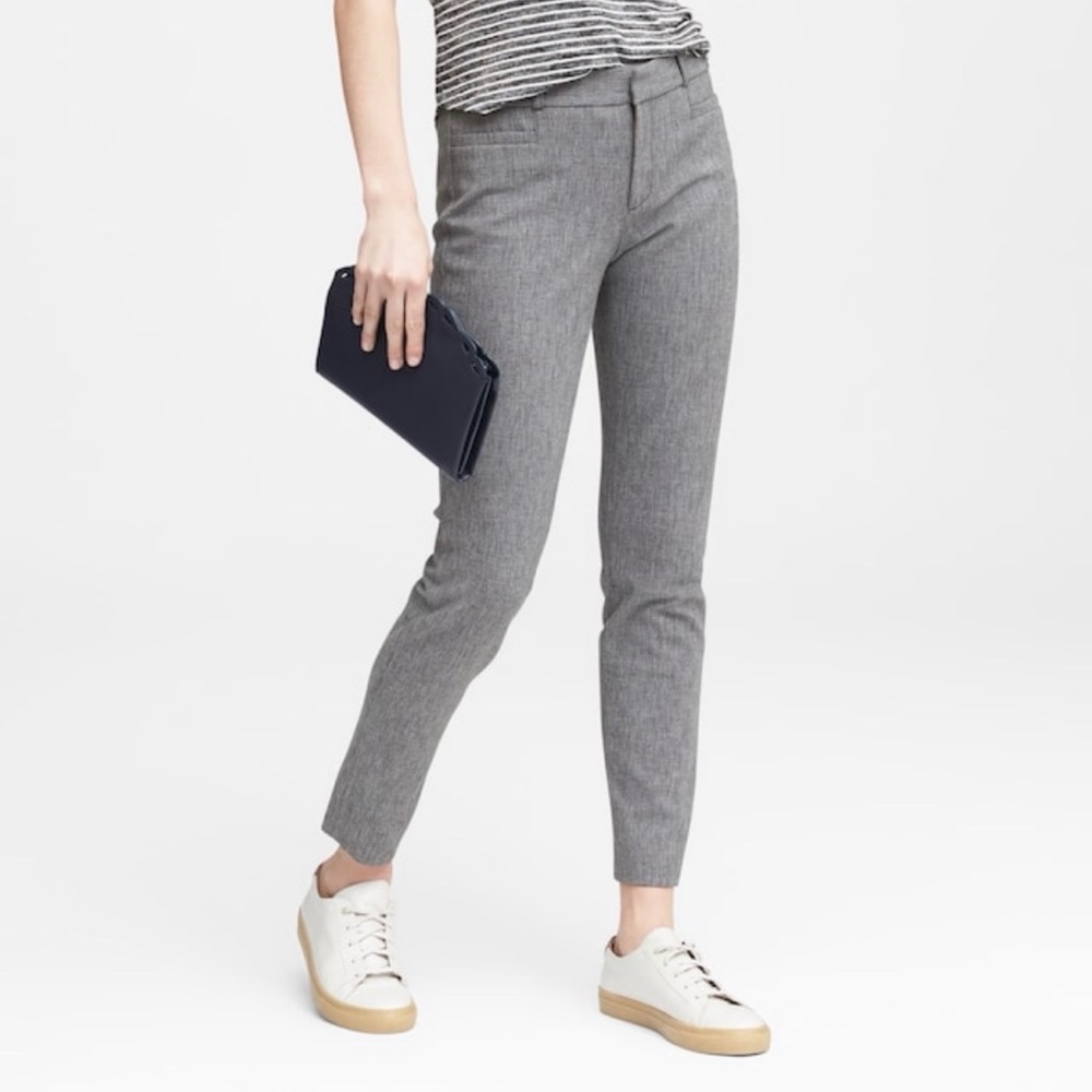 3/$25 Grey Skinny Textured Pant | Banana Republic